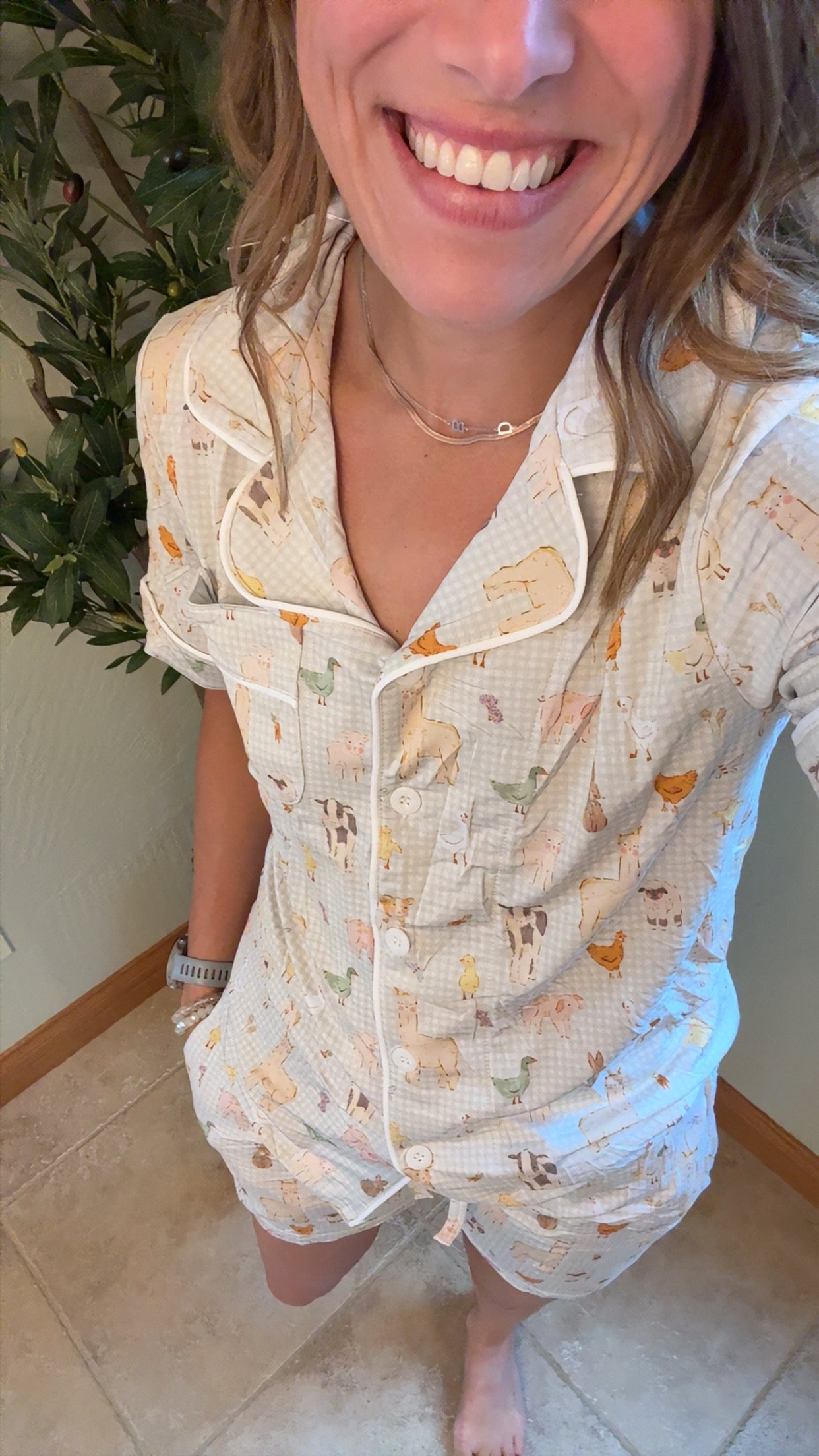 Women’s Plaid Farm Friends Bamboo Set