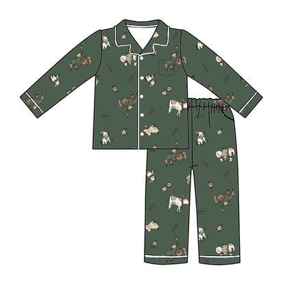 PREORDER - “Christmas on the Farm" Bamboo PJs & Blanket (men, women & kids)