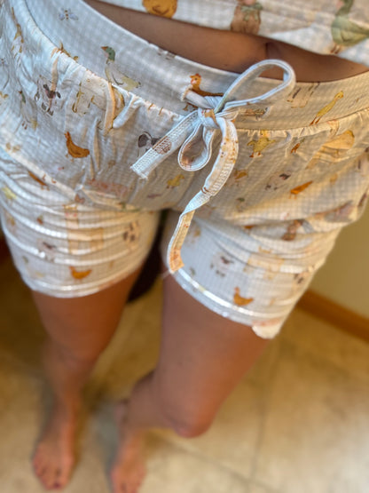 Women’s Plaid Farm Friends Bamboo Set