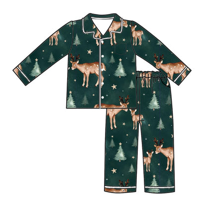 PREORDER - "Woodland Deer" Bamboo PJs & Blanket (men, women & kids)