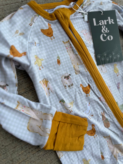 🐮🐷🐥 Plaid Farm Friends Bamboo PJs [zippy & 2-piece set]