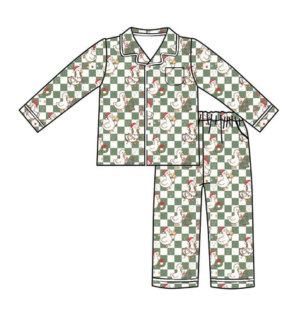 PREORDER - "Goose Tidings" Bamboo PJs & Blanket (men, women & kids)
