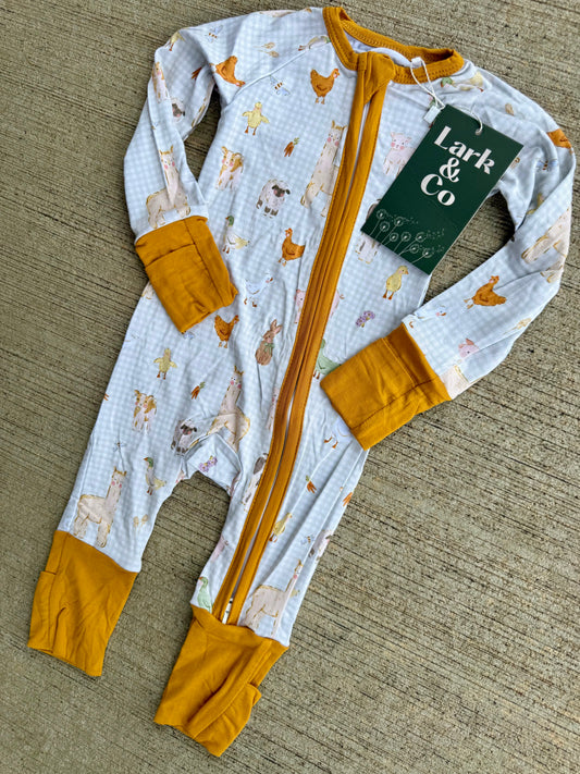 🐮🐷🐥 Plaid Farm Friends Bamboo PJs [zippy & 2-piece set]