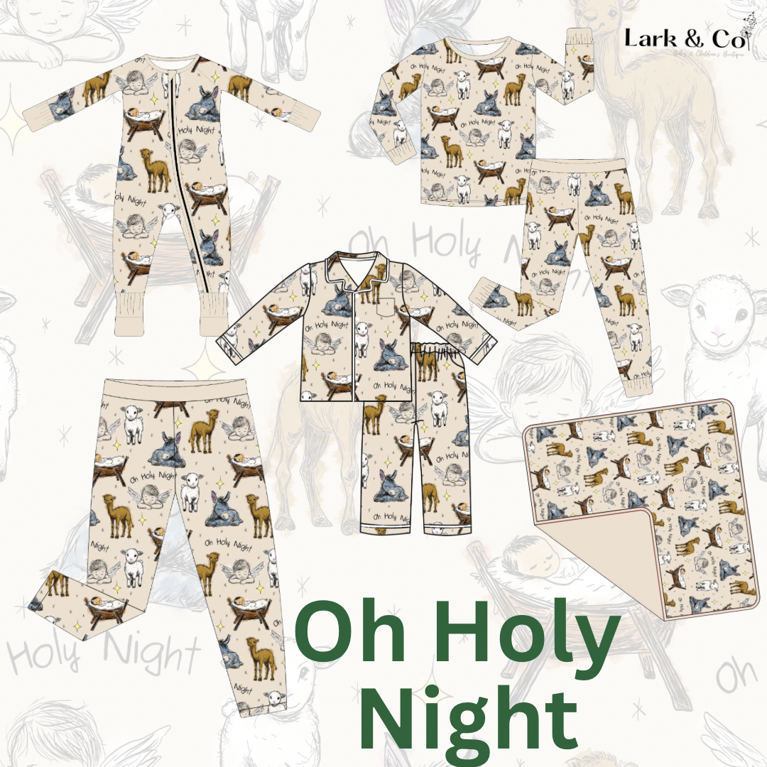 PREORDER - "Oh Holy Night" Bamboo PJs & Blanket (men, women & kids)