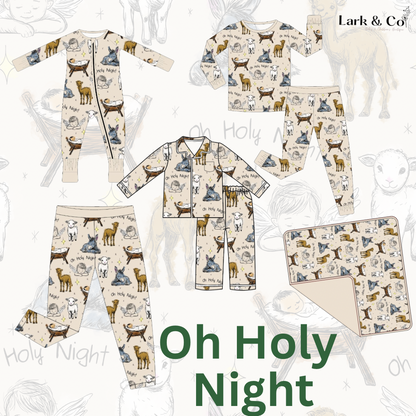 PREORDER - "Oh Holy Night" Bamboo PJs & Blanket (men, women & kids)