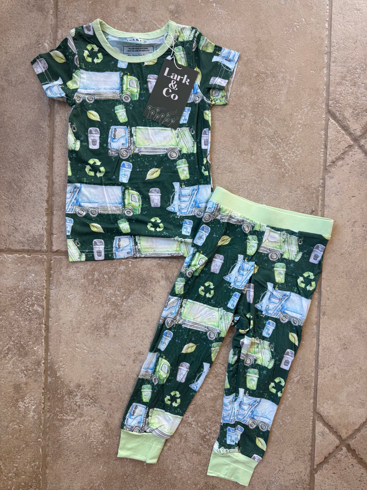 Garbage Trucks Bamboo PJs [zippy & 2-piece set]