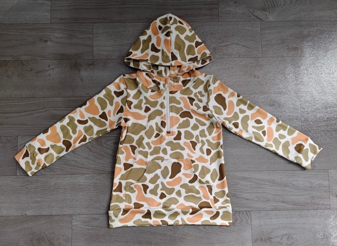PREORDER — Mom & Me Harvest Camo 1/4 Zip Hoodie — 2 weeks