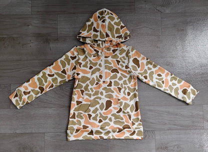 PREORDER — Mom & Me Harvest Camo 1/4 Zip Hoodie — 2 weeks