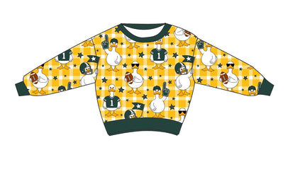 Preorder —  💚💛Game Day Goose🪿 🏈 // Adult + Kids PJs & Sweatshirt