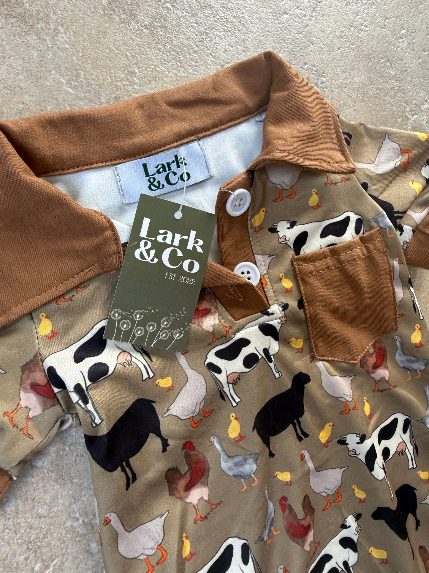 Around the Farm Pocket Shortie (romper)