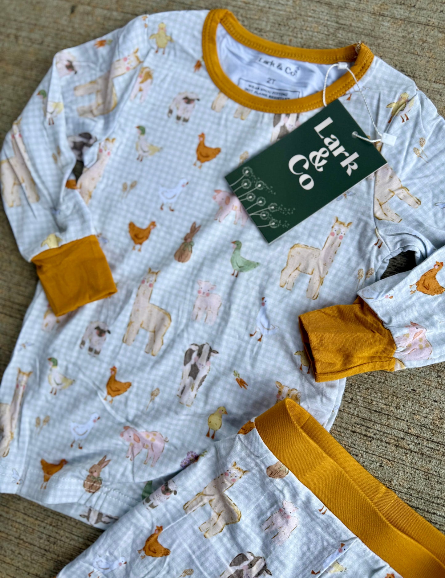 🐮🐷🐥 Plaid Farm Friends Bamboo PJs [zippy & 2-piece set]