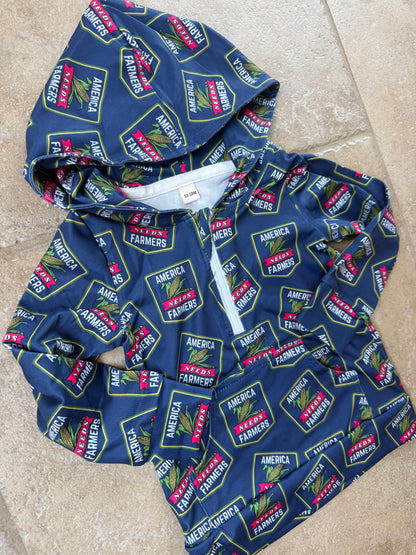 America Needs Farmers 1/4 Zip Hooded Pullover