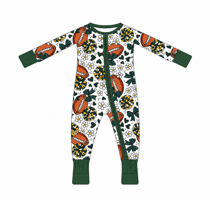 Preorder —  💚💛Green & Gold Florals 🏈 // Adult + Kids PJs, Sweatshirt & Dress