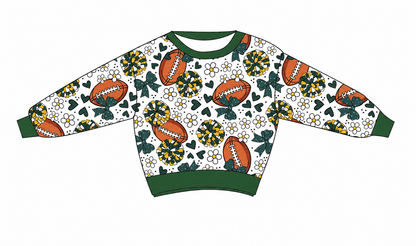 Preorder —  💚💛Green & Gold Florals 🏈 // Adult + Kids PJs, Sweatshirt & Dress
