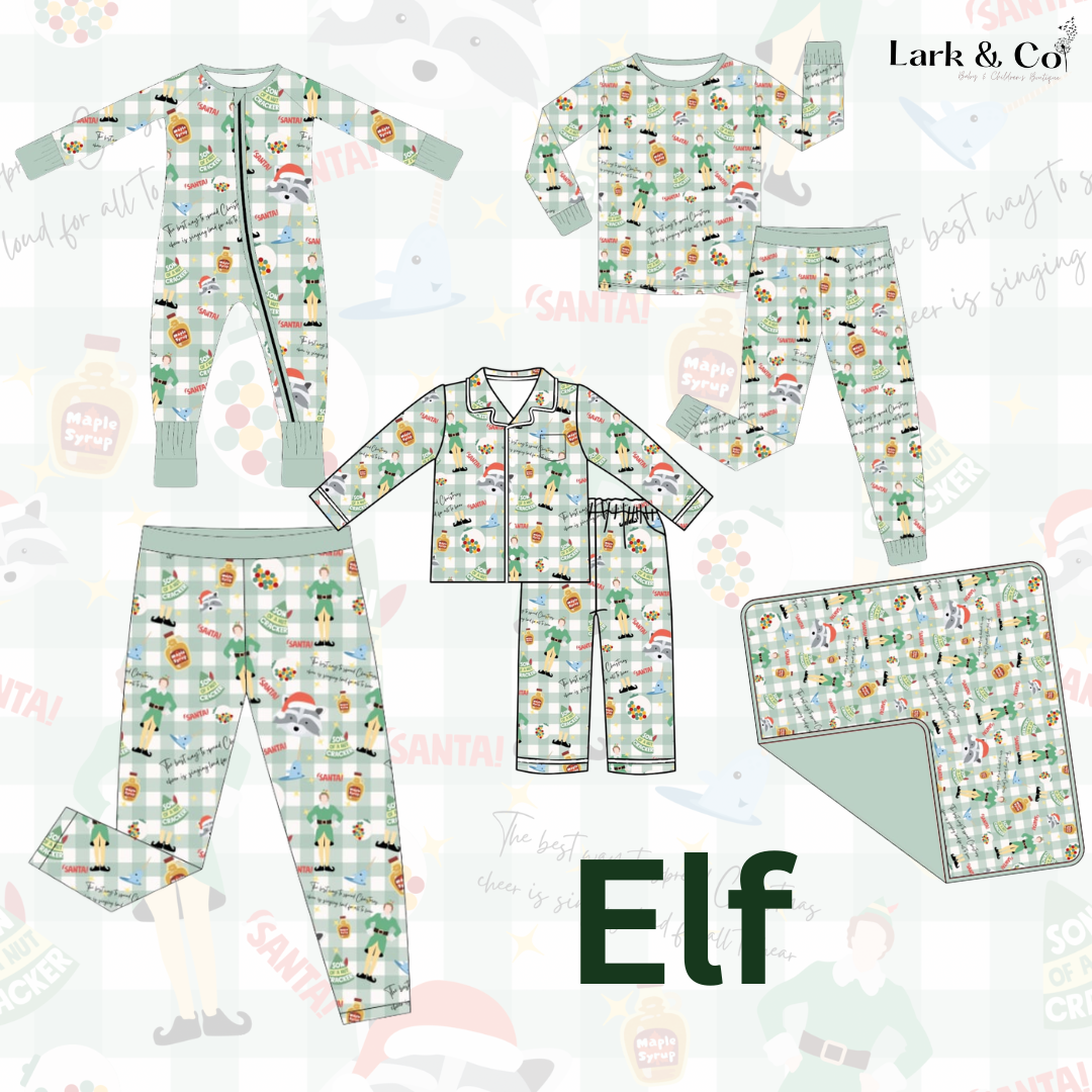 PREORDER - “ELF" Bamboo PJs & Blanket (men, women & kids)
