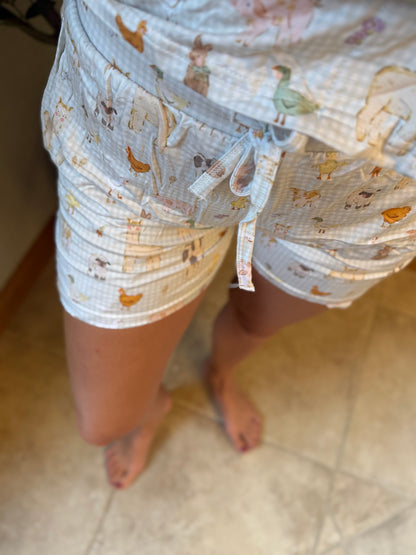 Women’s Plaid Farm Friends Bamboo Set
