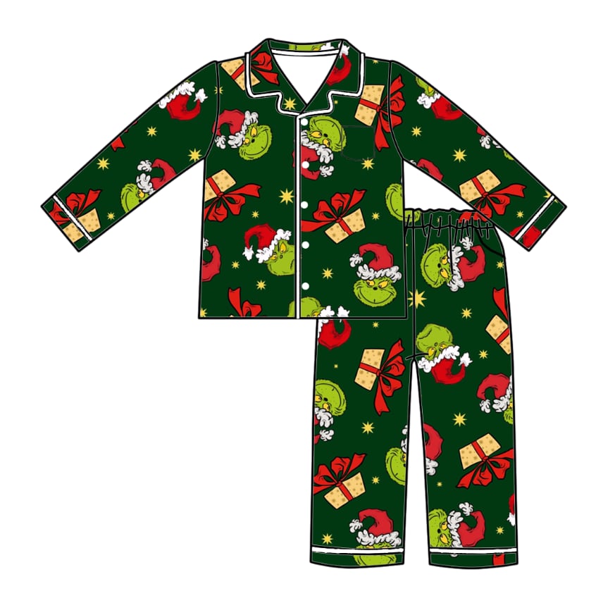 PREORDER - "Merry Grinchmas" Bamboo PJs & Blanket (men, women & kids)