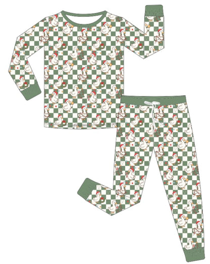 PREORDER - "Goose Tidings" Bamboo PJs & Blanket (men, women & kids)