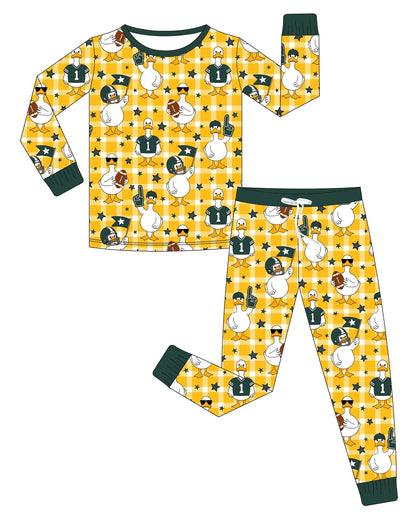 Preorder —  💚💛Game Day Goose🪿 🏈 // Adult + Kids PJs & Sweatshirt