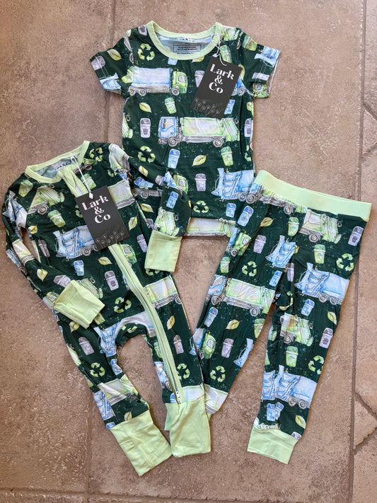 Garbage Trucks Bamboo PJs [zippy & 2-piece set]