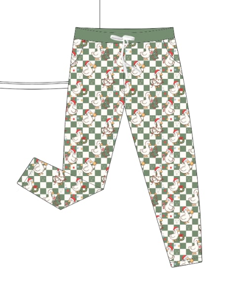 PREORDER - "Goose Tidings" Bamboo PJs & Blanket (men, women & kids)