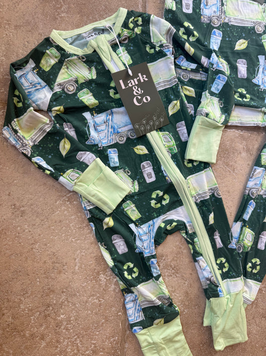 Garbage Trucks Bamboo PJs [zippy & 2-piece set]
