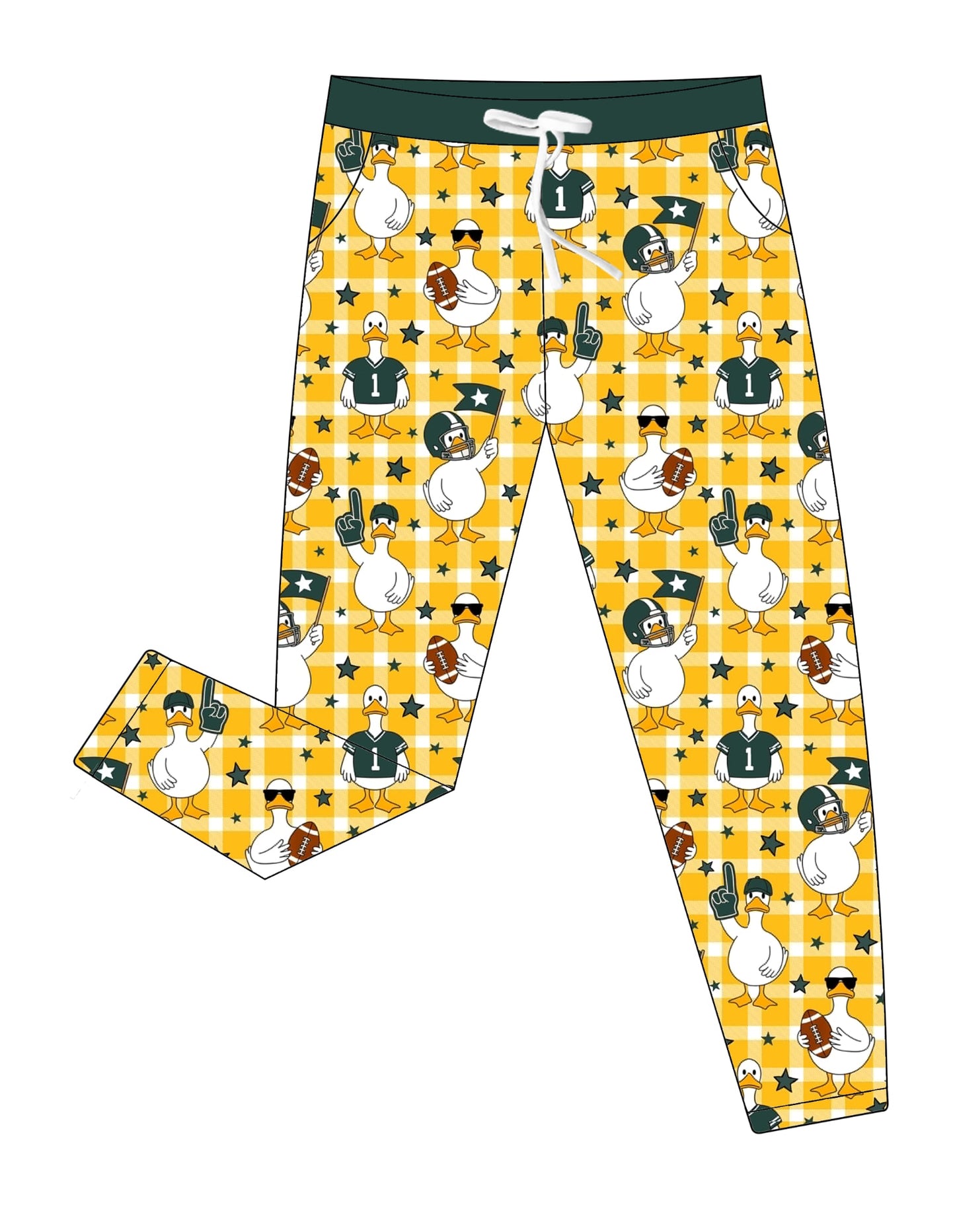 Preorder —  💚💛Game Day Goose🪿 🏈 // Adult + Kids PJs & Sweatshirt