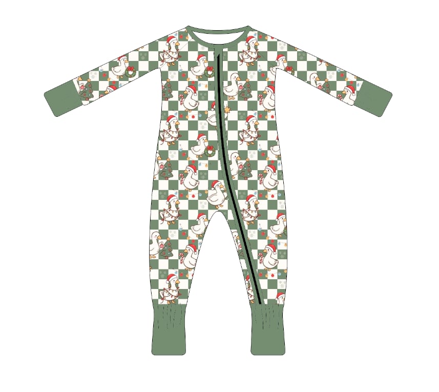 PREORDER - "Goose Tidings" Bamboo PJs & Blanket (men, women & kids)