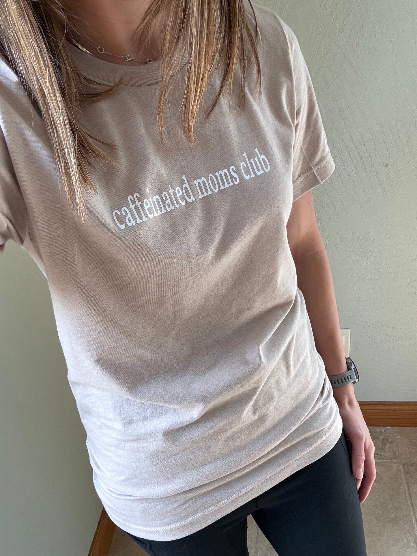 Caffeinated Moms Club Crewneck T-Shirt