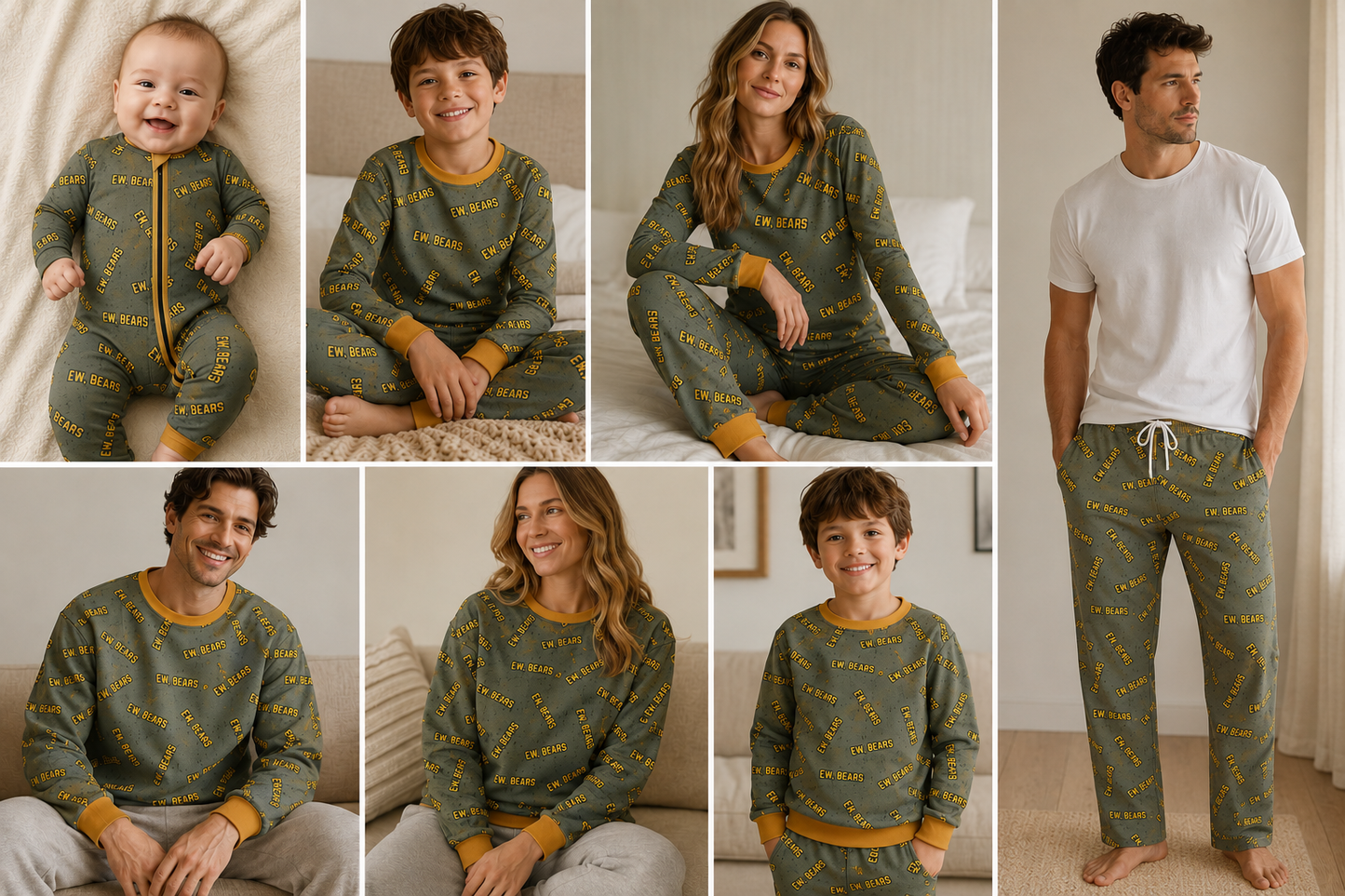 Preorder —  Ew, Bears 🐻🏈 // Adult + Kids PJs & Sweatshirt